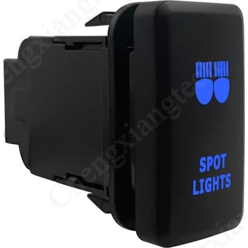 Blue LED Car Push Button Switch Spot Lights For Toyota Prado Landcruiser Hilux FJ Cruiser ON OFF Switch + Wire 12 Volt 3Amp