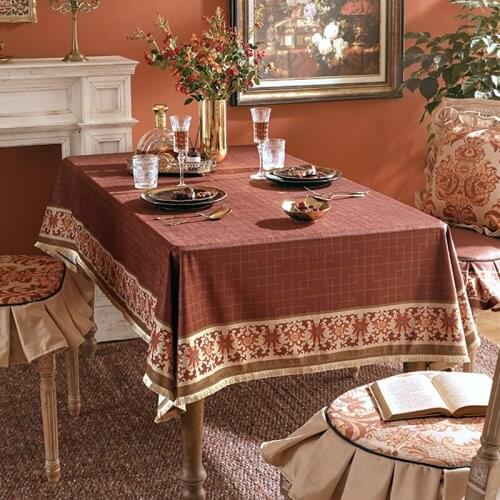 American Plaid Tablecloth Euro Printed Flowers Series Table Cloth Coffee Table Rectangular Retro Christmas Red Party Decoration