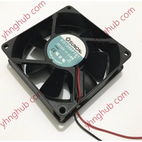 SUNON KD1208PTS1-6 Server Cooling Fan DC 12V 2.6W 80x80x25mm 2-Wire