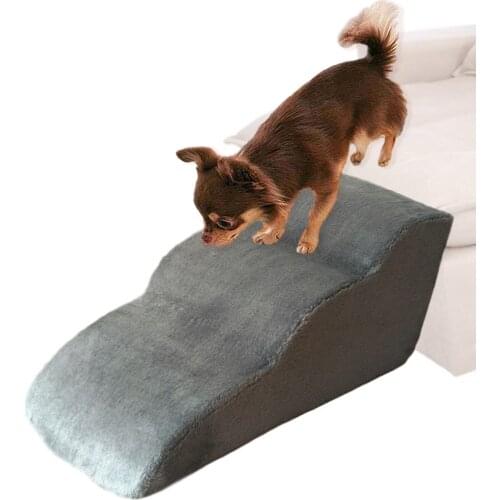 3 Layer Dog Stairs Ladder Pet Stairs Step Sofa Flannel Bed Ladder For Dogs Cats Train Up And Down Stairs 30cm High