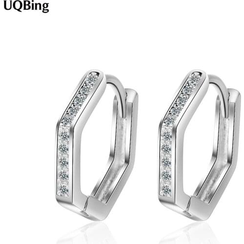 High Quality Geometric 925 Sterling Silver Crystal Wedding Clip Earring For Women Party Jewelry