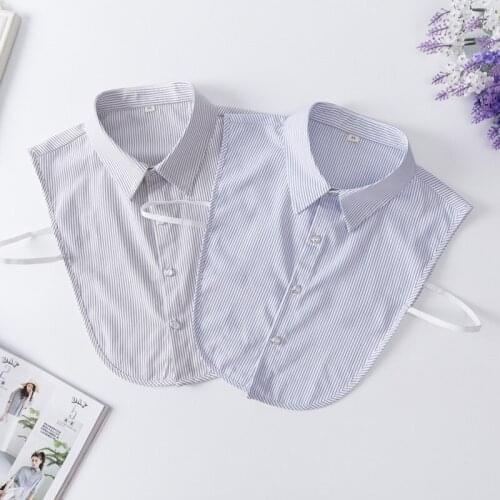 YSMILE Y New Unisex Shirt Suit Blouse Remove Fake Collar Fashion High Quality Women Men Striped Detachable Collar Adjust M XL