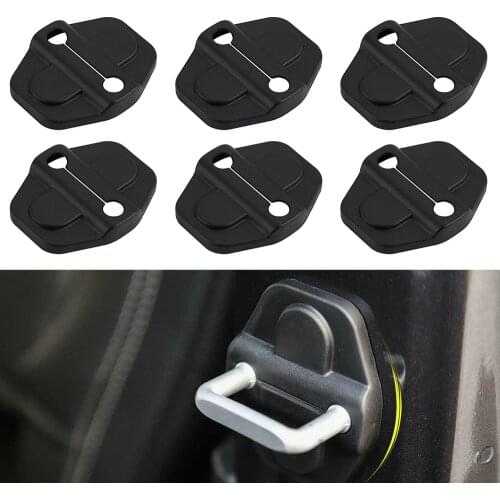 6Pcs Door Lock Cover Buckle ABS Decor Trim For 2018 2019 Jeep Wrangler JL 2020 Gladiator JT Accessories Black