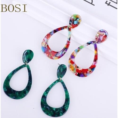 Fashion Acrylic Water drop Earrings for Women Resin acetic acid Jewelry Geometric Long Drop Earings statement grote oorbellen