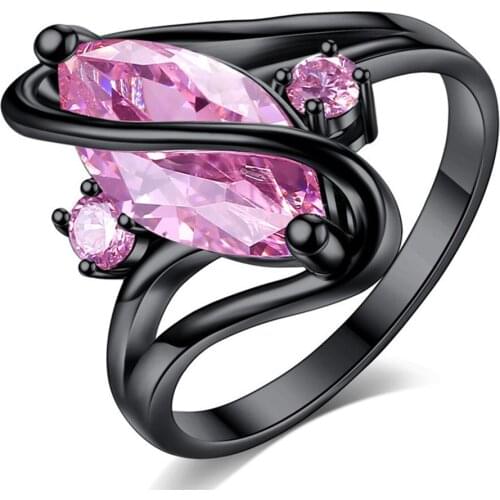 Sapphire &amethyst &pink crystal Rings for women femme irregular fashion anillos mujer gemstone jewelry party accessories gift