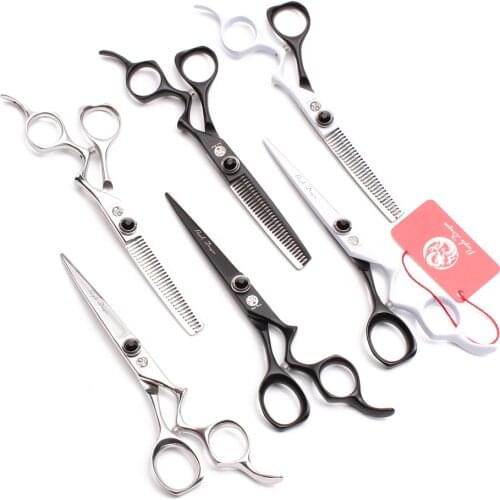 2Pcs Z9016 5.5" 440C Purple Dragon Barber Scissors Hairdressers Set Cutting Shears Thinning Scissors Professional Hair Scissors