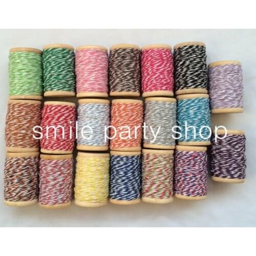 22pcs/lot 30meter/reel double cotton bakers twine 4ply ,divine twine used in all kind packing 22 kinds color