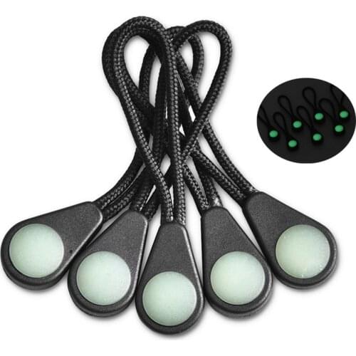 5pcs Zipper Pull Luminous Zipper Rope Ultra-Bright Glow in The Dark Night for Coats Jackets Rucksacks and Tent Zippers