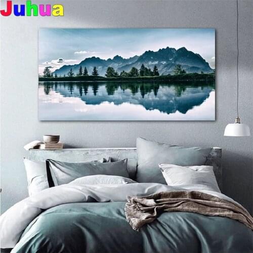 Mountain Lake Tree Full Square/Round 5D Diamond Painting landscape Diamond Embroidery Mosaic art full decor Diamond stitch