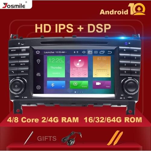4GB 64G 2Din Android 10 Car Radio DVD GPS Navi For Mercedes/Benz W203 W209 W219 A-C Class CLS C180C200 Vito Viano Multimedia DSP