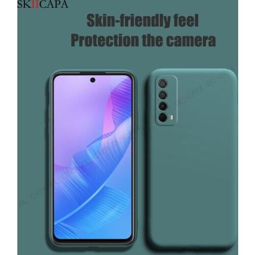 Liquid Silicone Phone Case For Huawei P Smart 2021 Case Camera Protection Shockproof Soft Back Cover For Huawei Y7A P Smart 2021