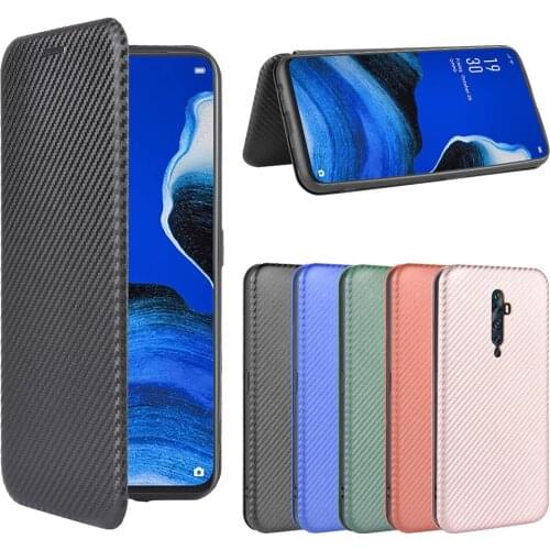 For Oppo Reno2 Z Case Oppo Reno2 F Carbon Fiber Flip Leather Case For OPPO Reno 2Z 2F Cases 2 Z F Reno2Z Case Cover 6.53"
