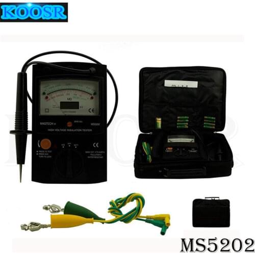 MASTECH MS5202 100000Mohm Digital Analog Insulation Tester tramegger high voltage insulation tester