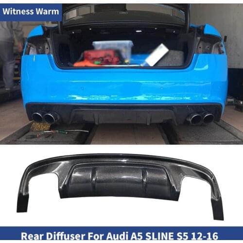For A5 Carbon Fiber Rear Bumper Lip Diffuser Spoiler for Audi A5 Sline/S5 bumper 2012-2016 Splitter