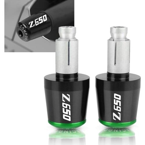 For Kawasaki Z650 Z-650 2017 2018 2019 7/8" CNC Motorcycle Accessories Handlebars Bar Ends Grips Slider With Z650 LOGO