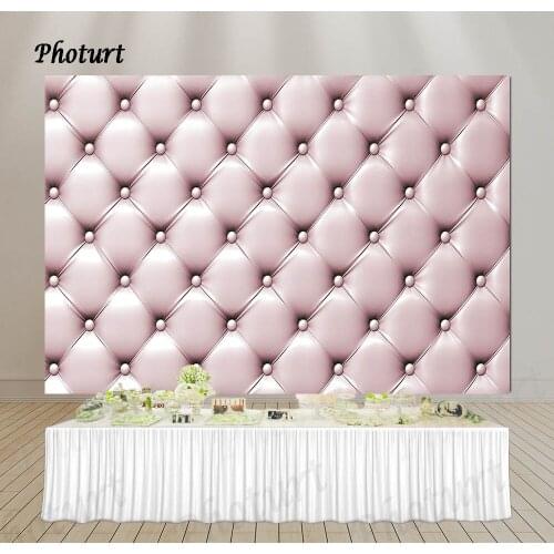 PHOTURT Headboard Decoration Backdrop Wedding Birthday Party Background Pink Stripes Vinyl Polyester Photo Studios Props