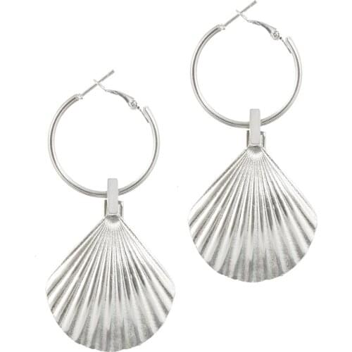 GULCE DERELI, MUSSEL CHARM EARRINGS, HOOP EARRINGS, CHARM EARRINGS, GIFT BOX, GOLD/SILVER PLATED