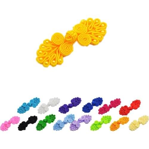 4pcs/lot Chinese Handmade Frog Closures Swirl With Beads Chinese Knot Button For Jewelry Making DIY Material Findings