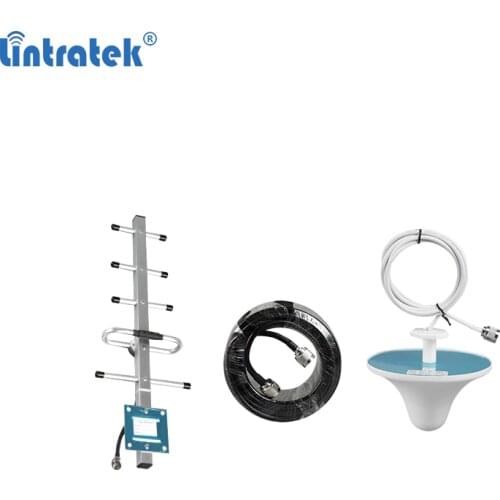 Lintratek antenna set 8dB outdoor yagi 3dB indoor ceiling antenna 10 meters cable for 850Mhz 900Mhz gsm 2g 3g signal booster #6