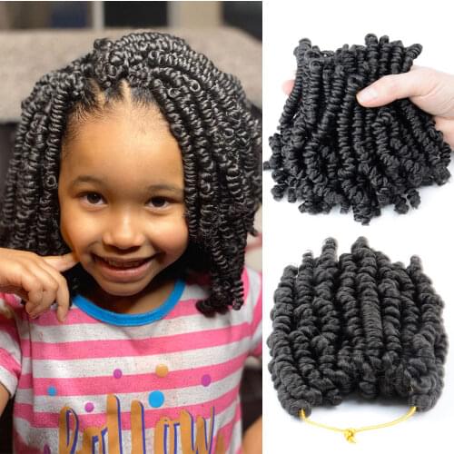Short bob spring twist crochet hair for black women 6 inches pretwisted Spring Twists Crochet Braids 20strands/pack