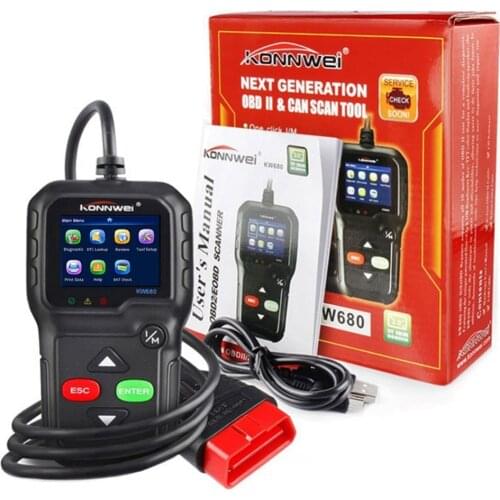 Best Car OBD2 Auto Diagnostic Scanner KW680 OBD2 Scan Tool Code Reader In Russian Gas Diesel Analyzer Car Automotive Interface