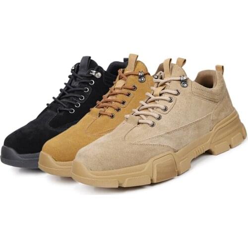 Mens labor protection shoes anti-velvet anti-smashing safety welding boots breathable labor protection shoes steel toe shoes