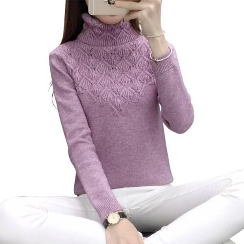 Cashmere 2019 New spring Women sweater high elastic Solid Turtleneck sweater women slim sexy tight Bottoming Knitted Pullovers