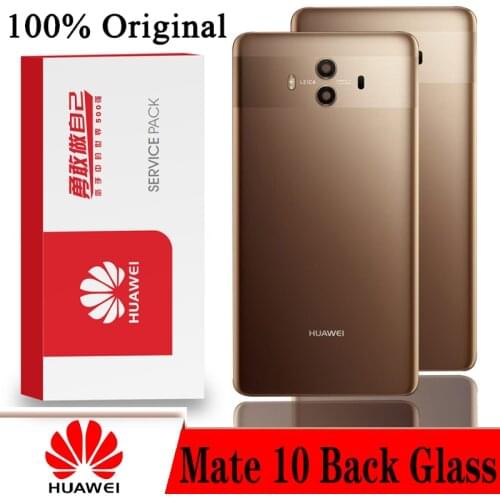 Original Back Cover for HUAWEI Mate 10 Tempered Glass Spare Parts Back Battery Door Housing with Camera Frame Repair Parts
