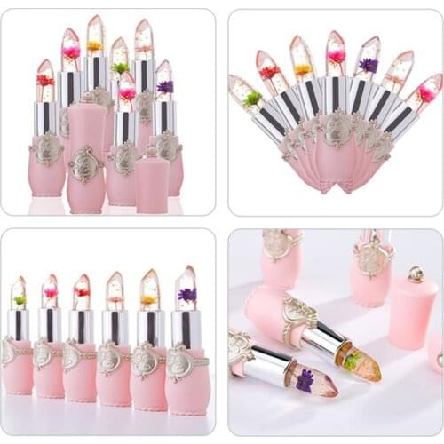 Portable Color Change Lip Makeup liquid Lipstick Dry flower Long Lasting Natural Jelly Flower Summer korean style color Changing