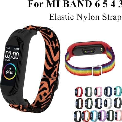 Nylon Elastic Replacement Strap for Xiaomi MI Band 6 5 4 3 Sport Wristband MiBand 4 3 6 5 Bracelet Smart Watch Accessories Loop