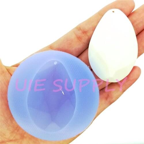 BYL355U 50mm x 33.7mm Diamond Faced Water Drop Silicone Mold Resin Earrings Necklace Pendant Making Craft Fondant Decoration DIY