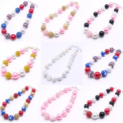 MHS.SUN All Style Random 1Pcs Cute Girls Kids Beads Necklace Fashion Child Chunky Necklace Inventory Clearance