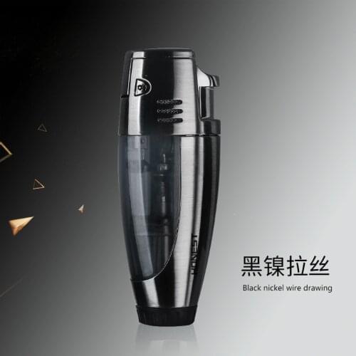 Honest Cigar and pipe special lighter, fashionable double-row direct blow gun inflating metal lighter