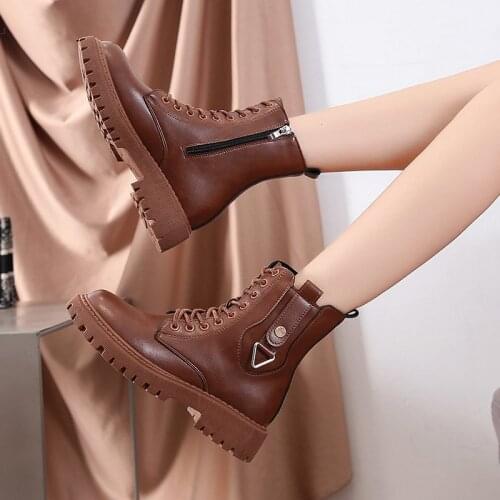 Warm Chelsea Boots Nice Womens Winter Spring Shoes Platform Vogue Female Ankle Booties Chunky Botas Footwear Casual Woman