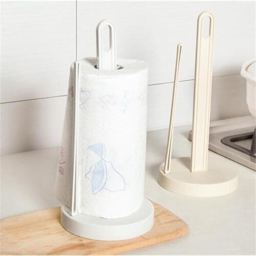 Vertical Roll Holder Paper Napkin Shelf Desktop Punch Paper Towel Storage Holders For Kitchen Tissue Punch-free Storage Rack