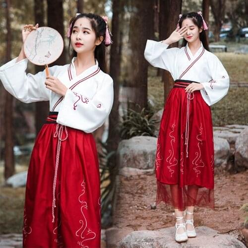 Ancient Costume Woman Hanfu Chest Jacket Skirt Fairy Tradition Court Student traditional chinese Clothing Elegant Fresh