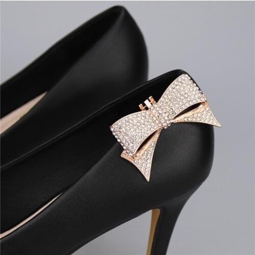 1 Pcs Bow Shoe Clips Removable Shoe Charms Bowknot Shoes Jewelry Decorative Shoe Accessories For Women Wedding Shoes Decoration