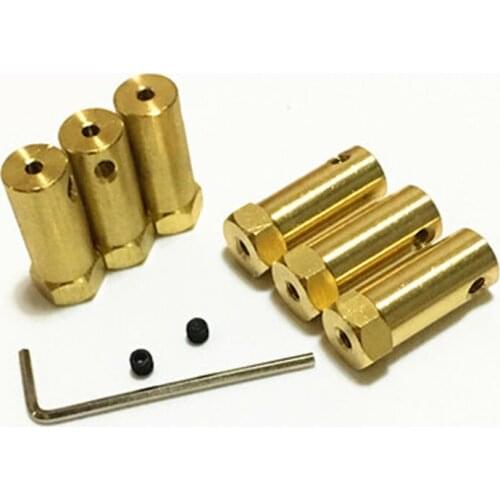 1PCS Hexagonal Brass Coupling 30mm Length Hex Connector Robot Accessories Shaft 3mm 4mm 5mm 6mm 7mm 8mm