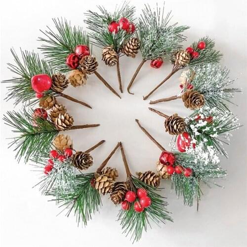 10Pcs Artificial Flowers Pine Cones Christmas Decoration Tree Fake Flower DIY Gift Package For Birthday Wedding Party Decoration