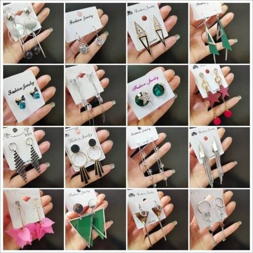 10Pcs S925 Silvery Needle Elegant Inlaid Crystal Earrings Fashion Ear Studs Ladies Temperament Eardrop Zircon Women Jewelry Gift