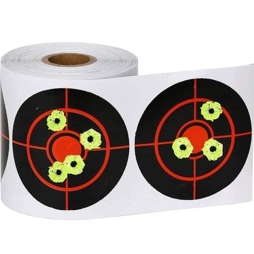 100/250 Roll Shooting Target Sticker 7.5cm Long Lasting Durable Shooting Accessories Bullseye Splashing Target Reactive Sticker