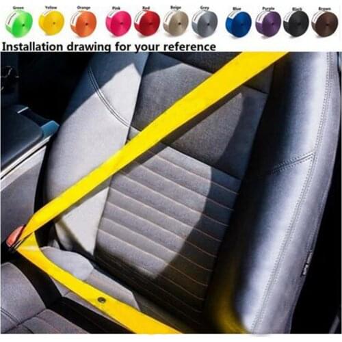 380cm Strengthen Car Safety Seat Belt Webbing Racing 2 Inch Harness Strap D35291 Installed As An Original Belt