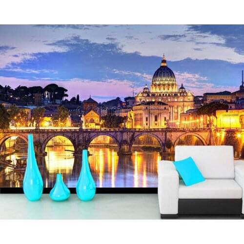 Papel de parede Rome at Night 3d wallpaper,living room TV sofa wall bedroom wall papers home decor restaurant cafe bar mural