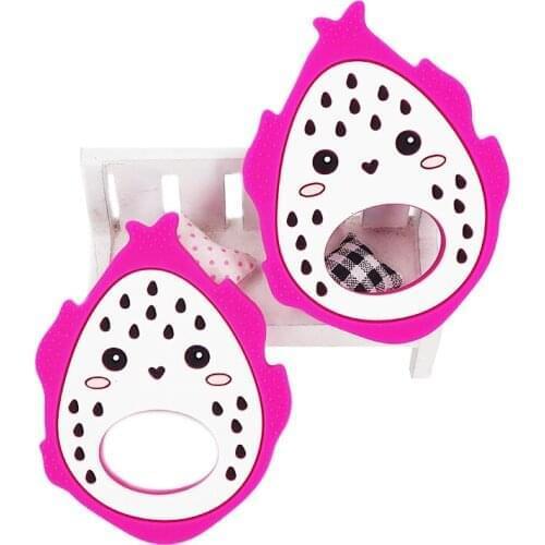 Chenkai 5PCS Silicone Dragon Fruit Teethers Grade Baby Cartoon Pacifier Shower Teething Nursing Toy Accessories BPA Free Gifts