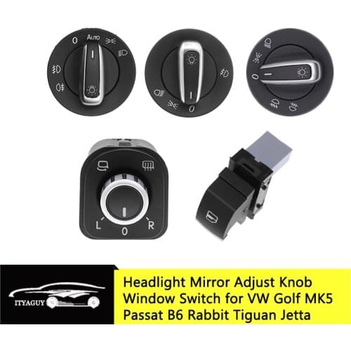 5ND959857 1KD959833 1K0962125 Window Headlight Mirror Feul Flap Door Control Switch Button For VW Jetta Golf MK5 6 Tiguan Rabbit