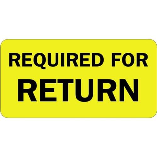 7000pcs/lot 4x2cm REQUIRED FOR RETURN Self-adhesive shipping label sticker, Item No.SL19