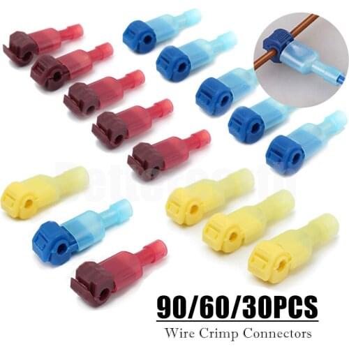 90/60/30PCS Quick Electrical Cable Connectors Snap Splice Lock Wire Terminal Crimp Wire Connector Waterproof Electric Connectors