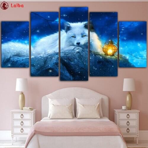 5D DIY Diamond Painting Abstract art, animal fox cross stitch full square/round diamond mosaic embroidery