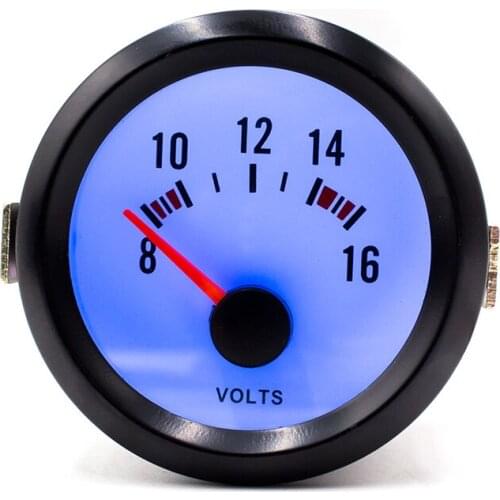 Volt meter 2" 52mm Digital pointer led 8-16 Volts gauge Black Face Blue Led Car meter Auto parts