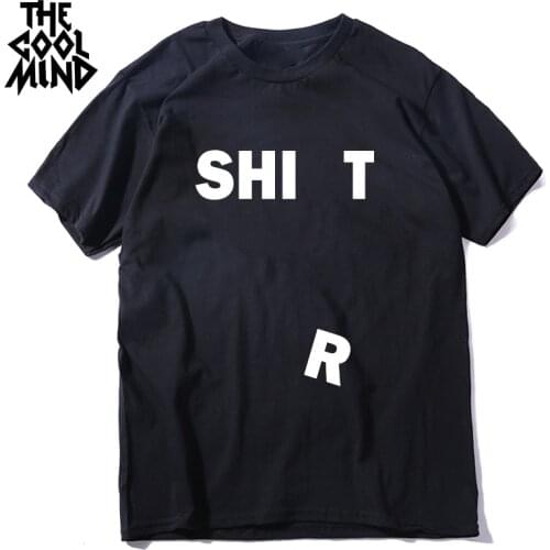 COOLMIND 100% cotton cool men funny T shirt casual short sleeve sport summer loose men funny tshirt male t-shirt tops tee shirts